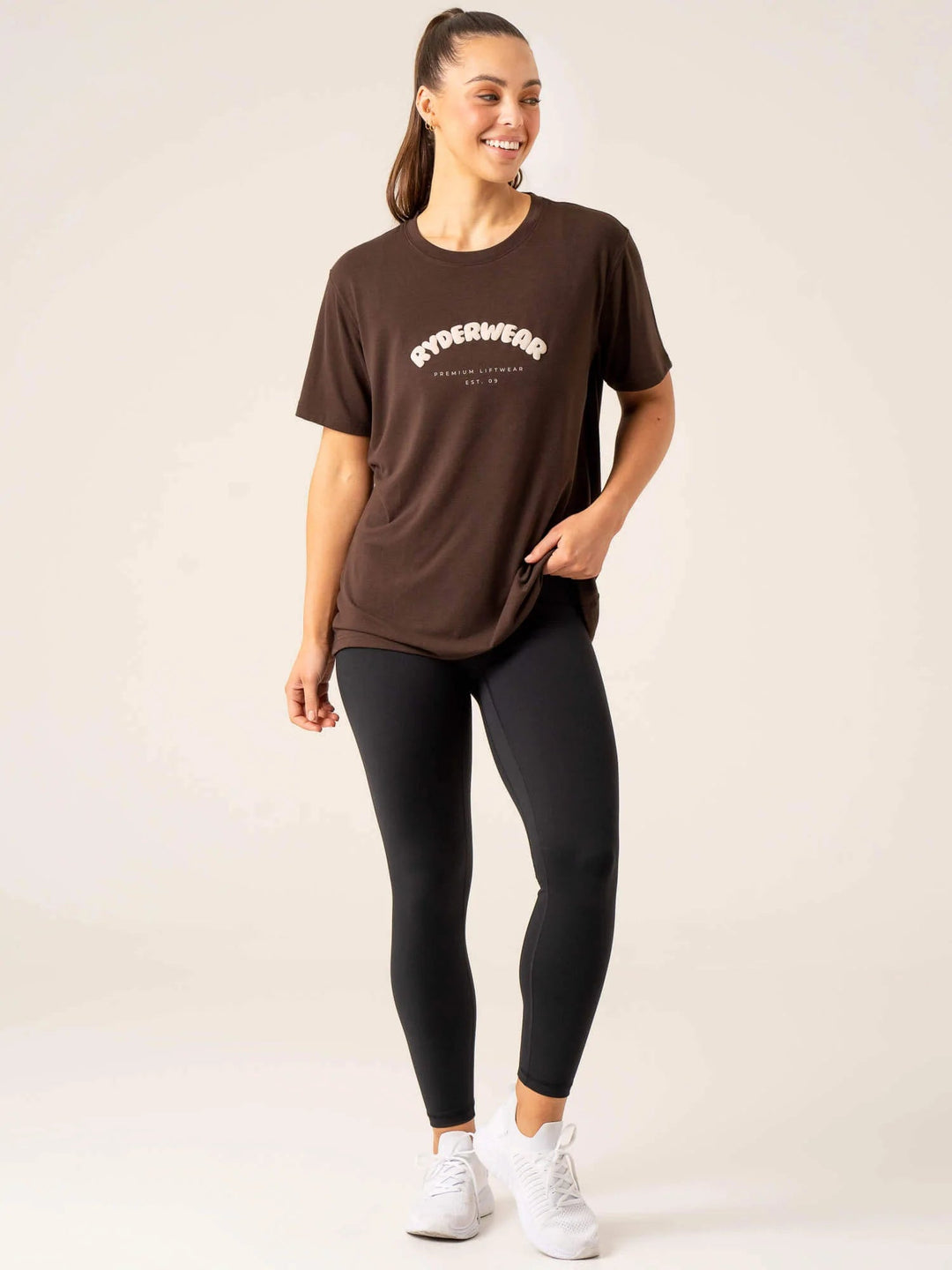 Off Side Longline T-Shirt - Chocolate Clothing Ryderwear