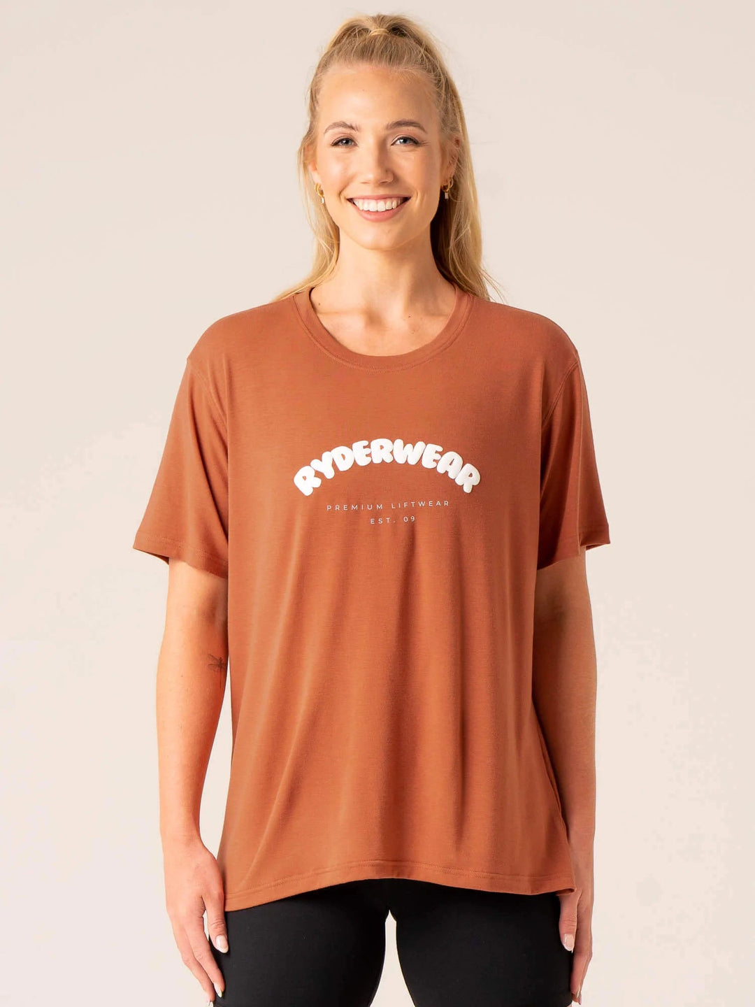 Off Side Longline T-Shirt - Mocha Clothing Ryderwear
