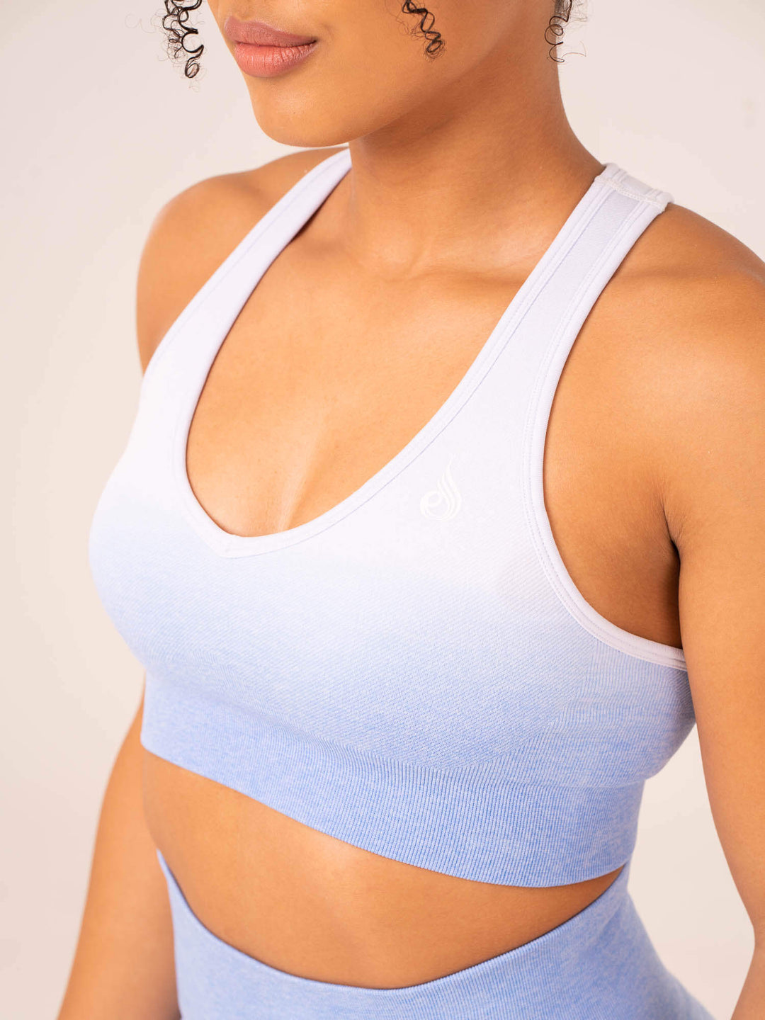 Ombre Seamless Sports Bra - Cornflower Blue Ombre Clothing Ryderwear