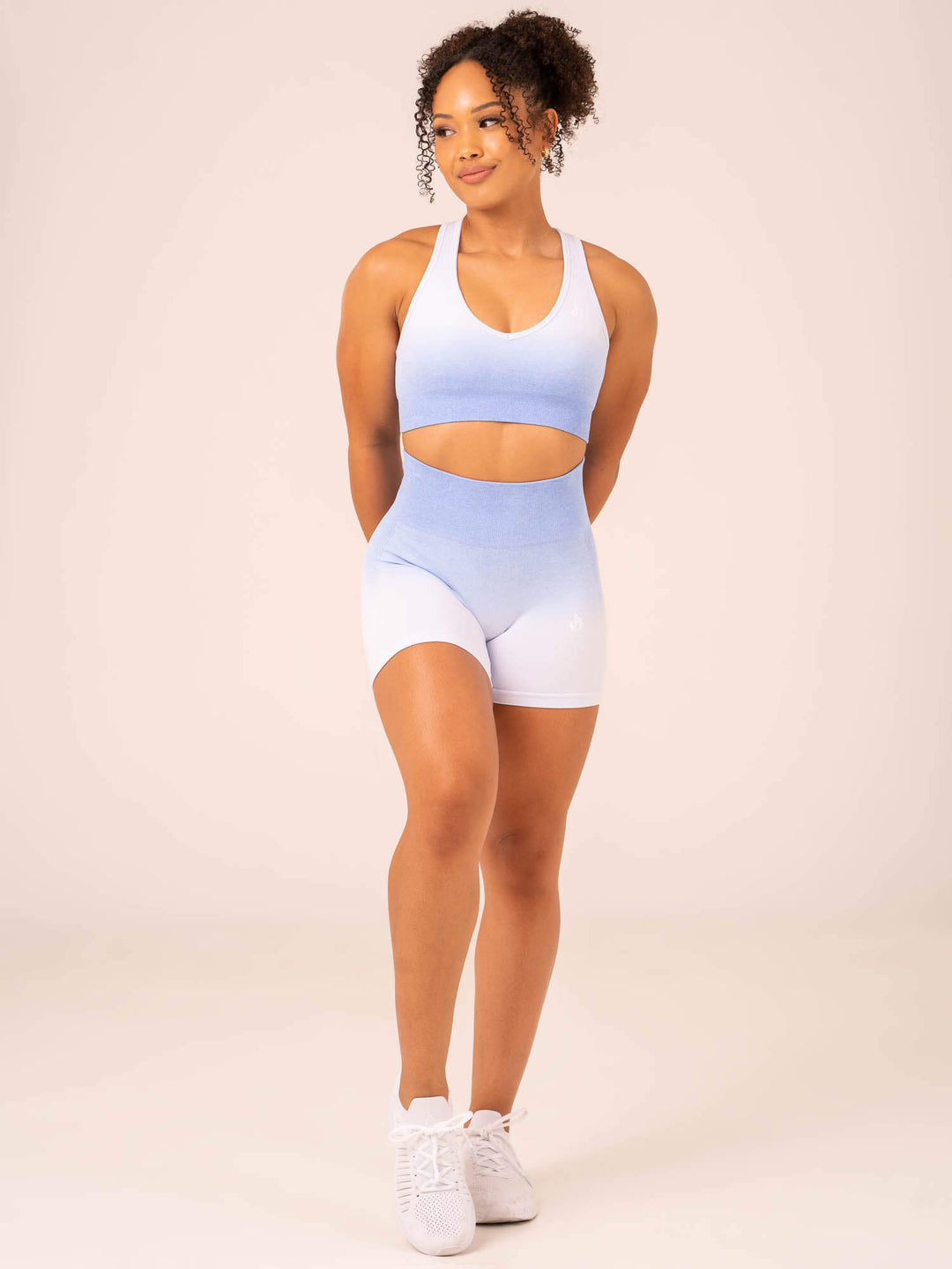Ombre Seamless Sports Bra - Cornflower Blue Ombre Clothing Ryderwear
