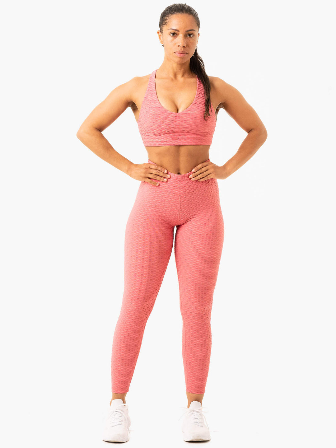 Optic Scrunch Bum Leggings - Lipstick Pink Clothing Ryderwear 