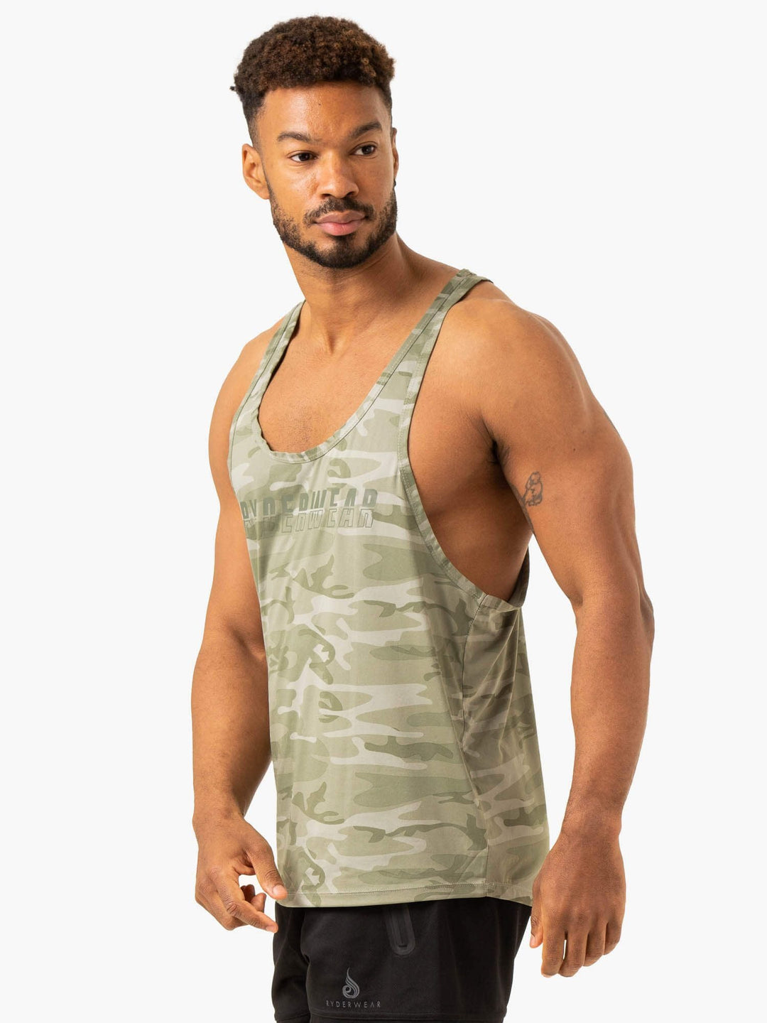 Overdrive Stringer T-Back - Sage Green Camo Clothing Ryderwear
