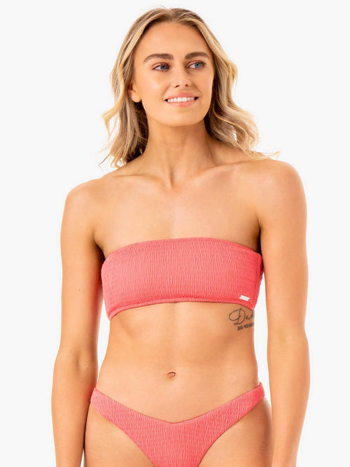 Paradise Bandeau Bikini Top Coral