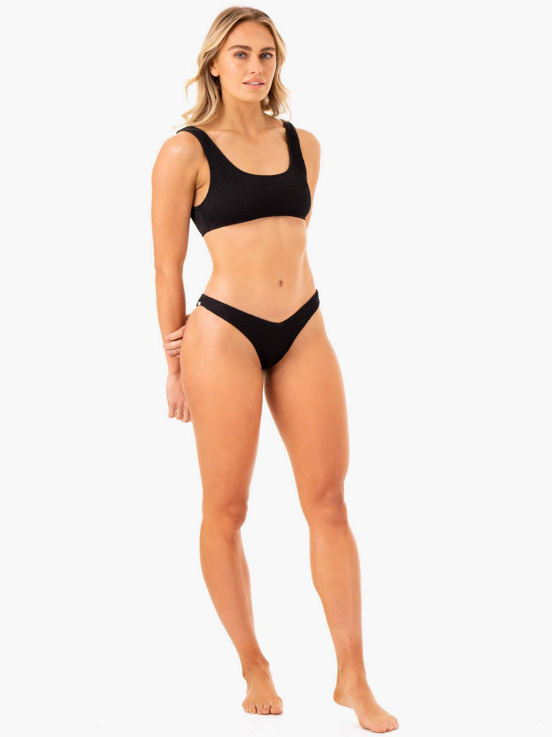 Paradise Scoop Bikini Top - Black Clothing Ryderwear