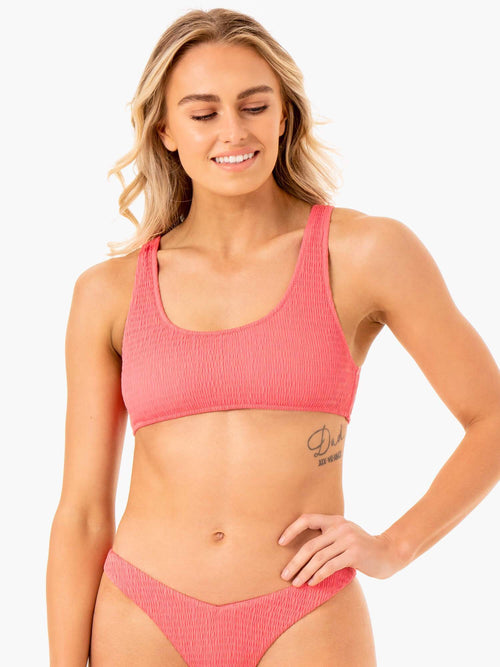 Paradise Scoop Bikini Top Coral