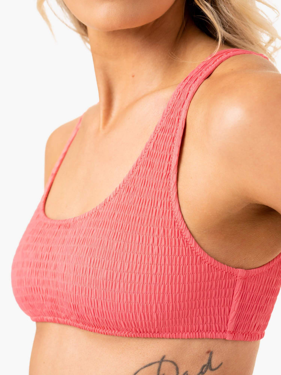 Paradise Scoop Bikini Top - Coral Clothing Ryderwear