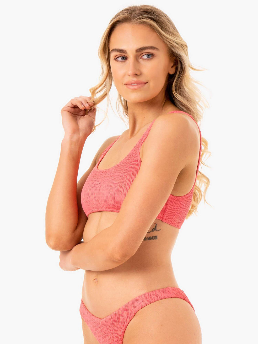 Paradise Scoop Bikini Top - Coral Clothing Ryderwear
