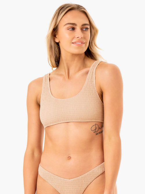 Paradise Scoop Bikini Top Sand