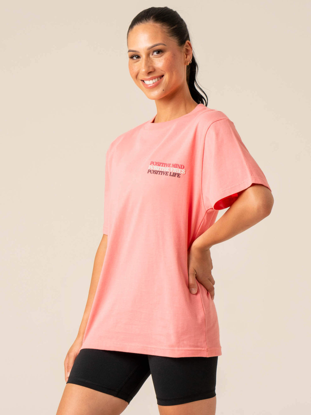 Positive Vibes T-Shirt - Pink Clothing Ryderwear