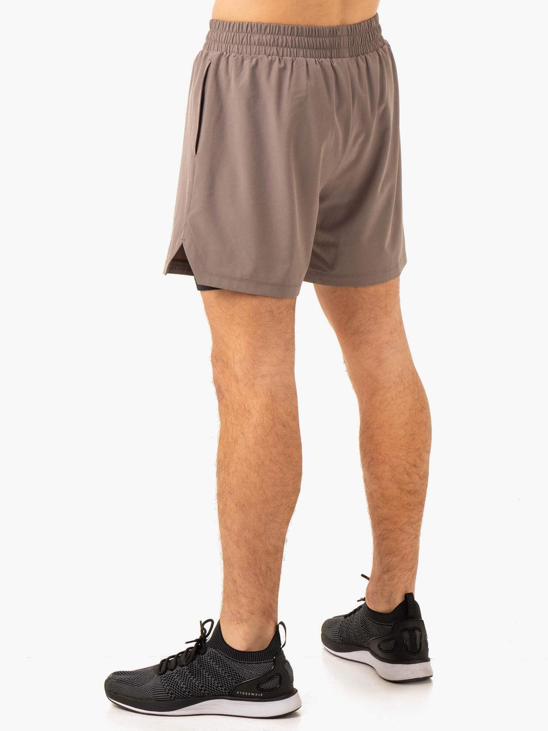 Pursuit 2 In 1 Training Shorts - Taupe Clothing Ryderwear