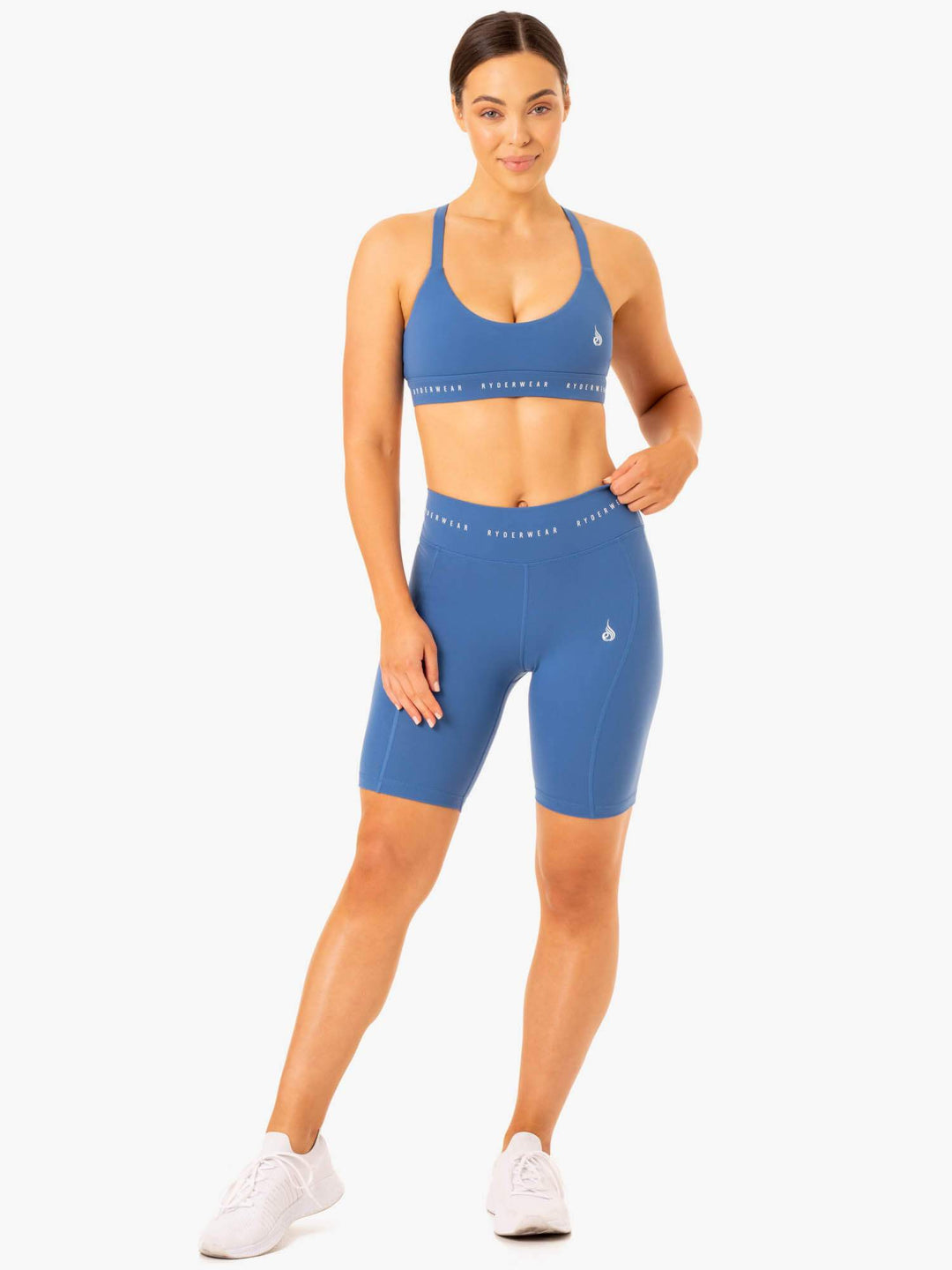 Reflex High Waisted Bike Shorts - Blue Clothing Ryderwear