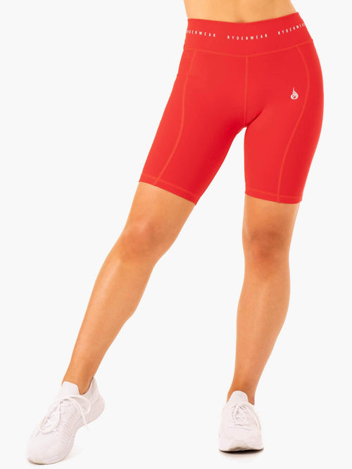 Reflex High Waisted Bike Shorts Red