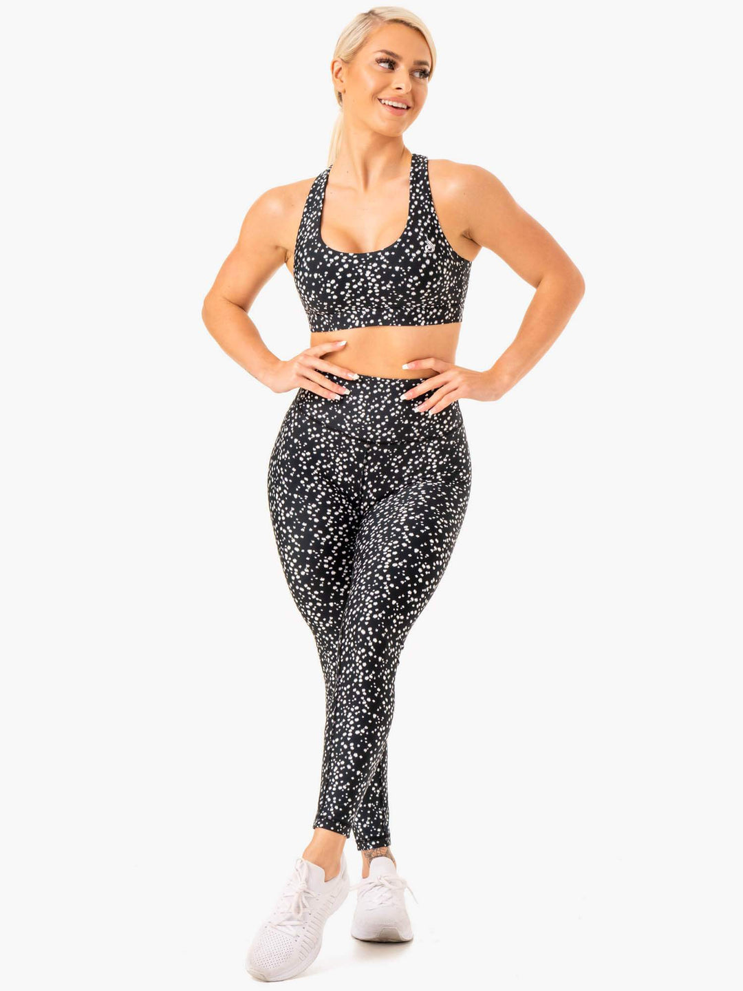 Reform Sports Bra - Black Speckle Clothing Ryderwear