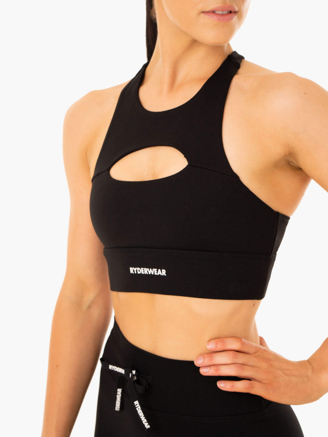 Replay Cut Out Sports Bra - Black Clothing Ryderwear