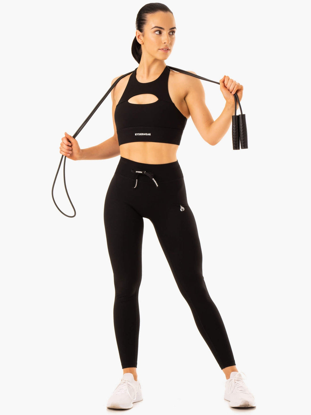Replay Cut Out Sports Bra - Black Clothing Ryderwear