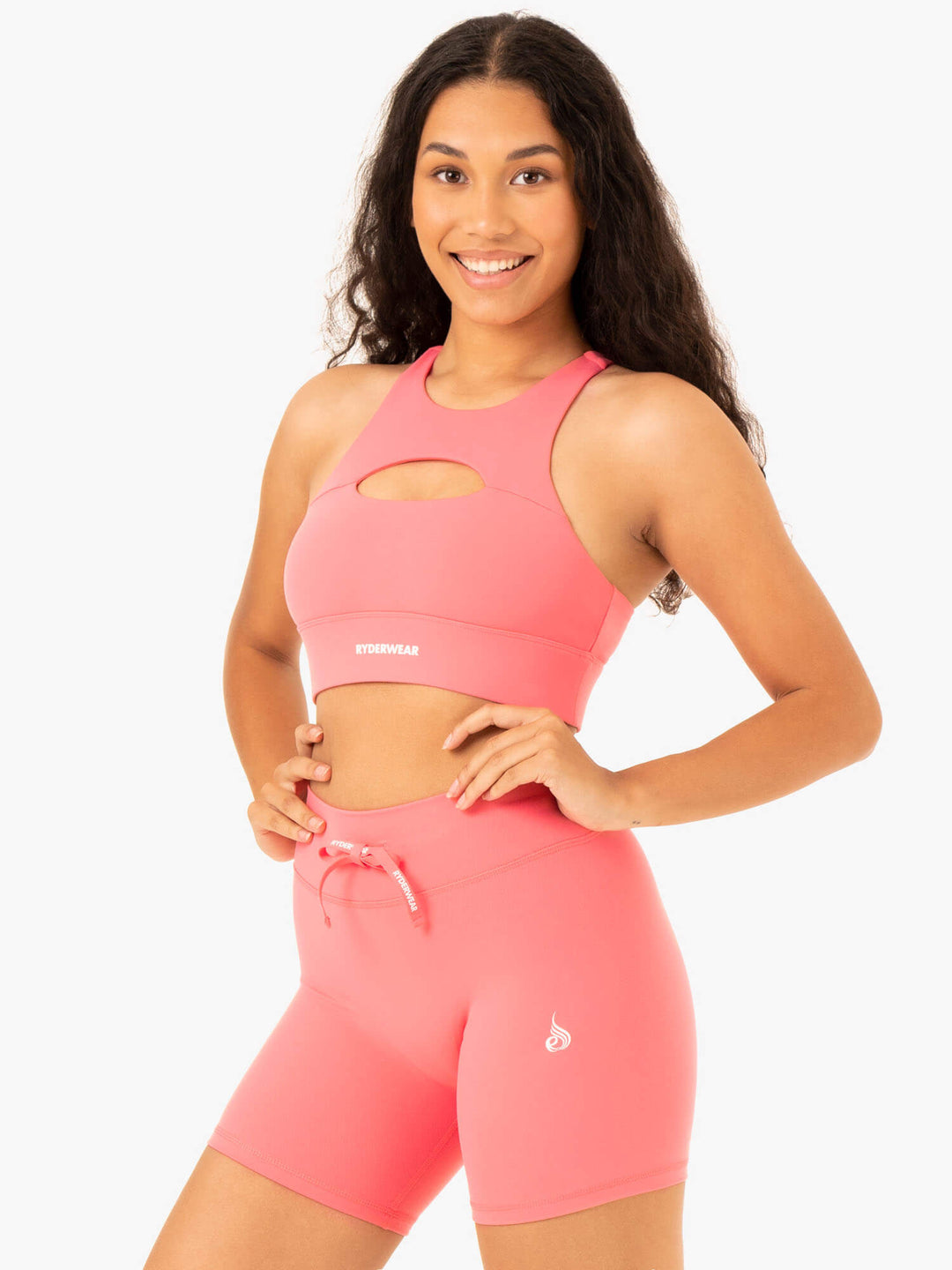 Replay Cut Out Sports Bra - Coral Clothing Ryderwear