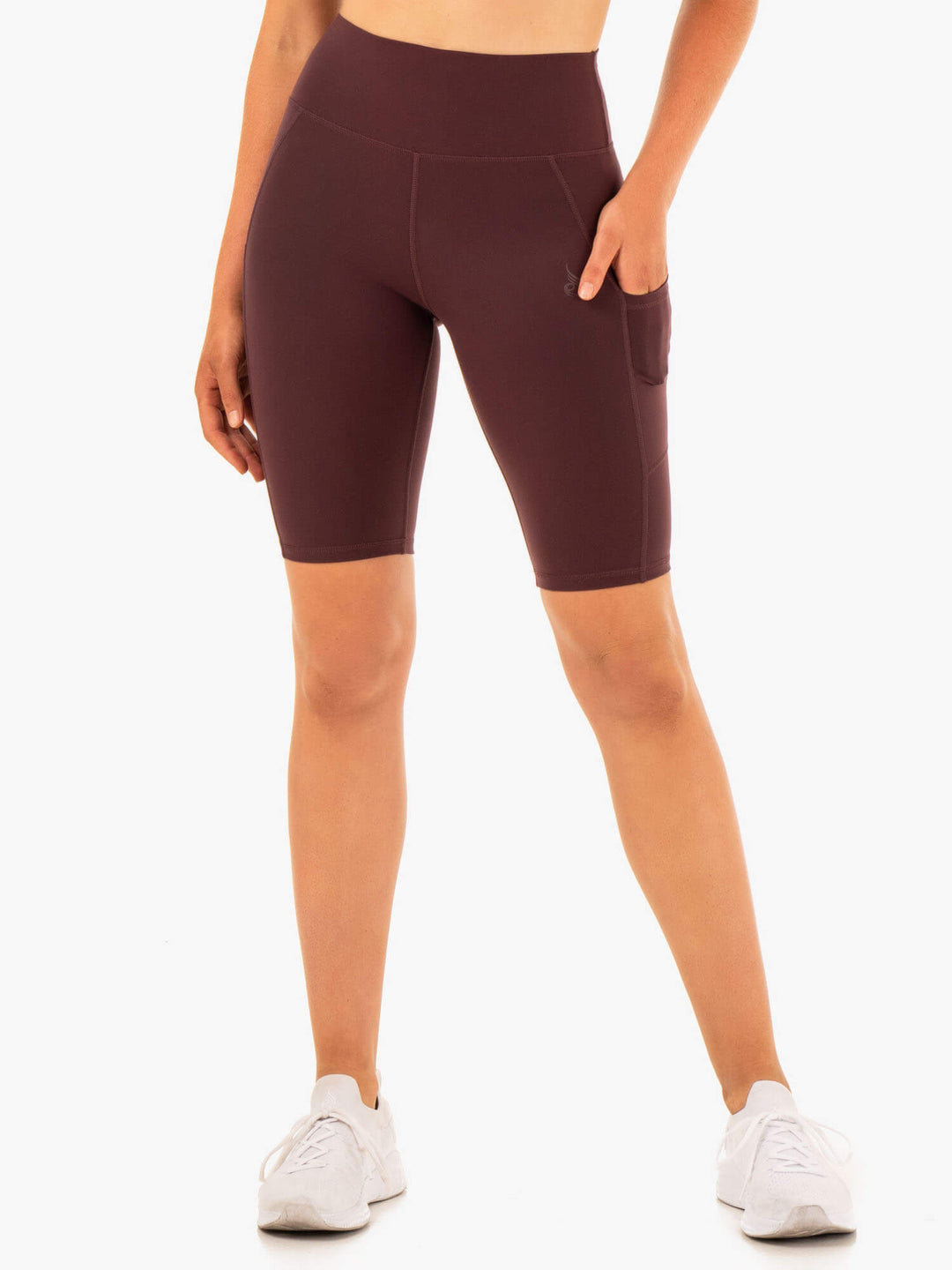 Reset High Waisted Pocket Bike Shorts - Chocolate Clothing Ryderwear