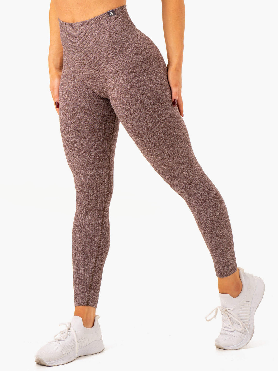 Rib Seamless Leggings - Chocolate Marl Clothing Ryderwear