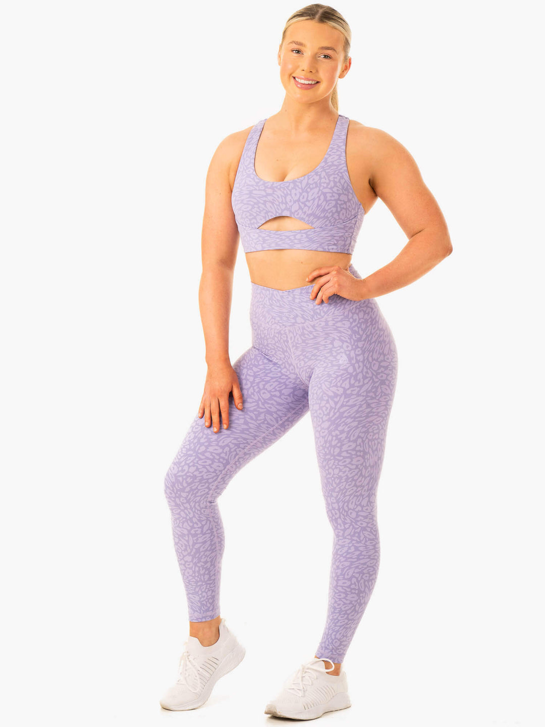 Rotation Sports Bra - Iris Leopard Clothing Ryderwear