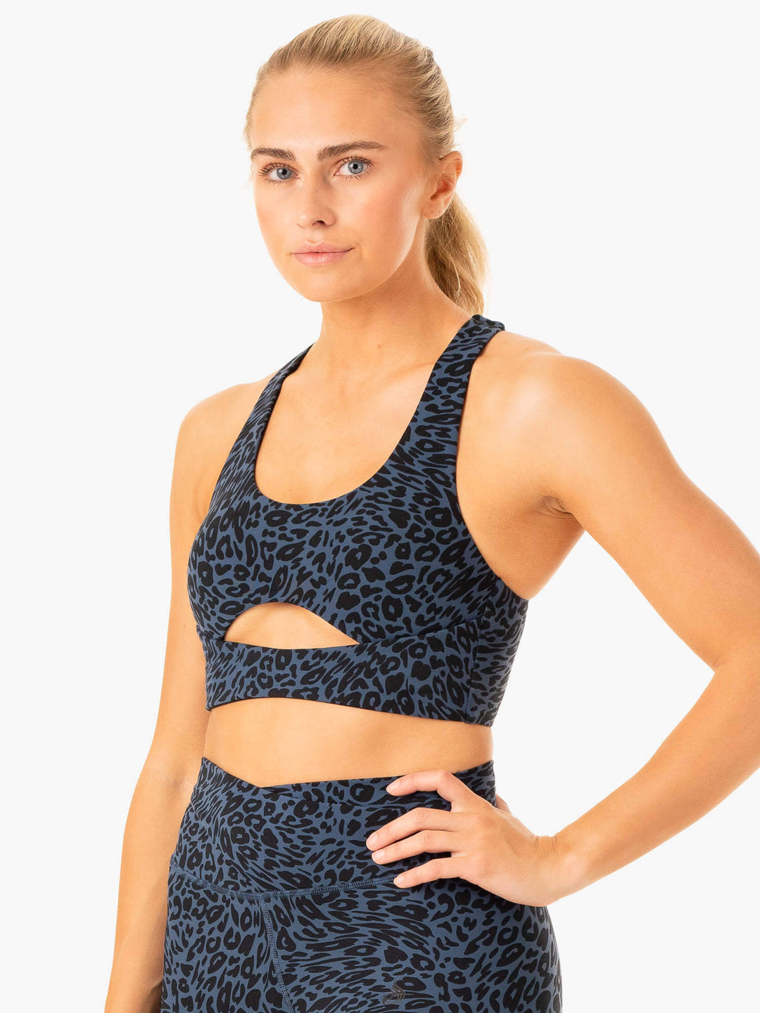 Rotation Sports Bra - Navy Leopard Clothing Ryderwear