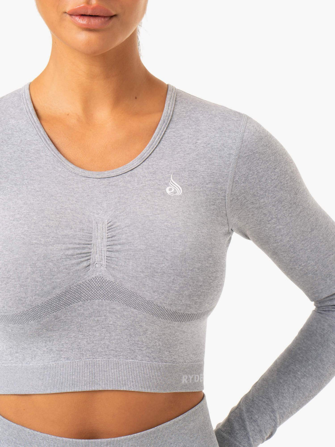 Sculpt Seamless Long Sleeve Top - Grey Marl Clothing Ryderwear