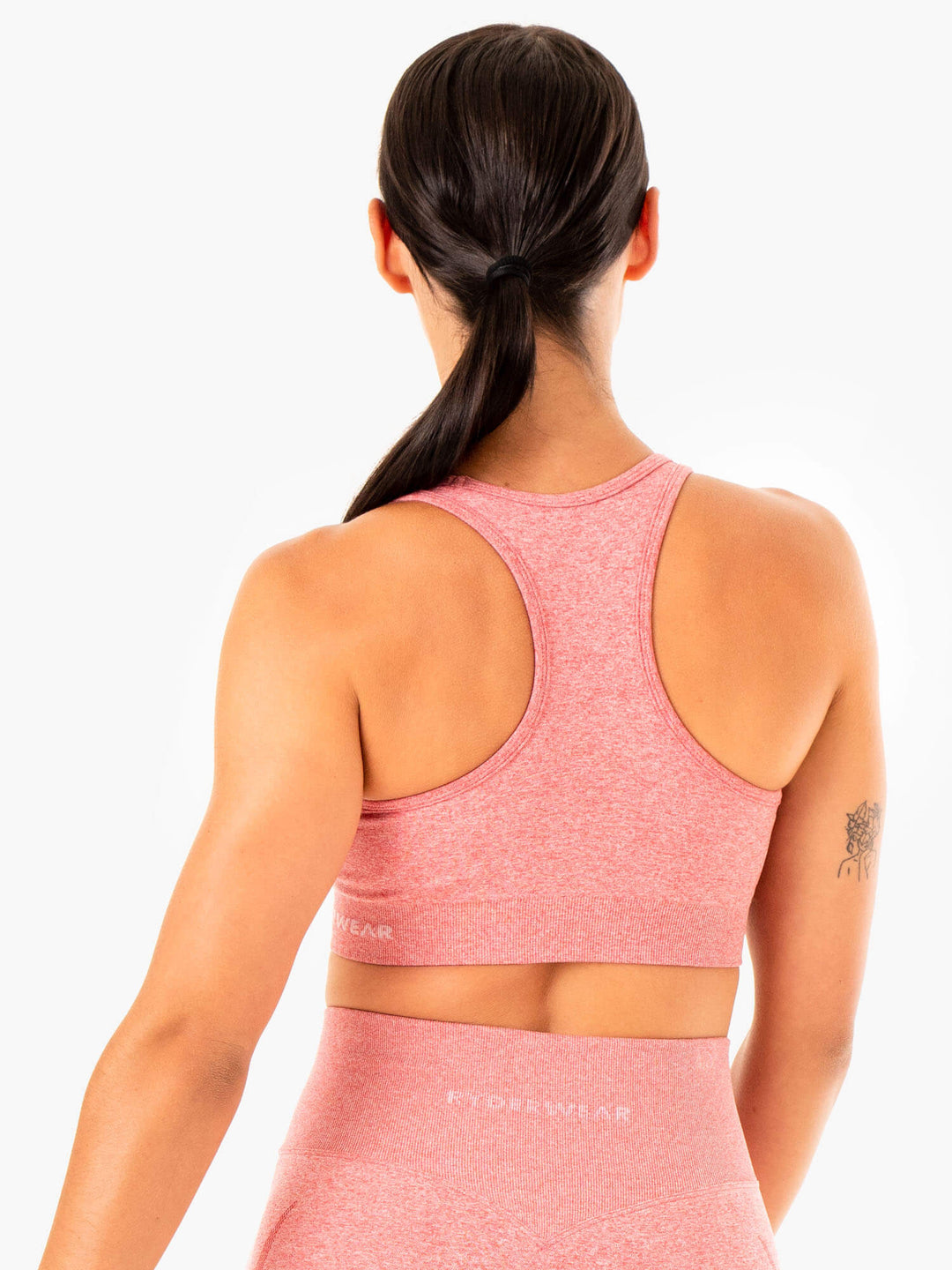 Sculpt Seamless Racer Back Sports Bra - Pink Marl Clothing Ryderwear