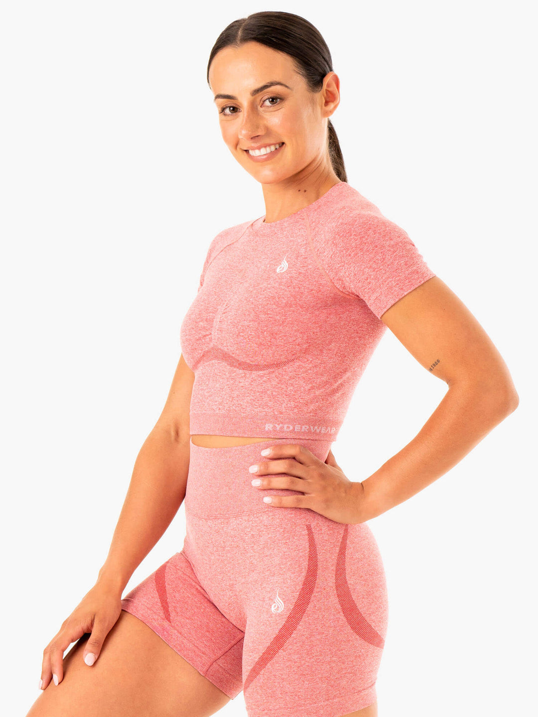Sculpt Seamless T-Shirt - Pink Marl Clothing Ryderwear