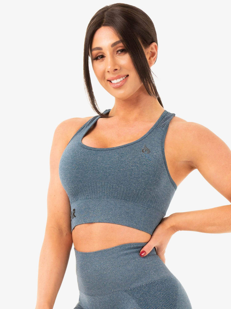 Seamless Staples Sports Bra Teal Marl Ryderwear