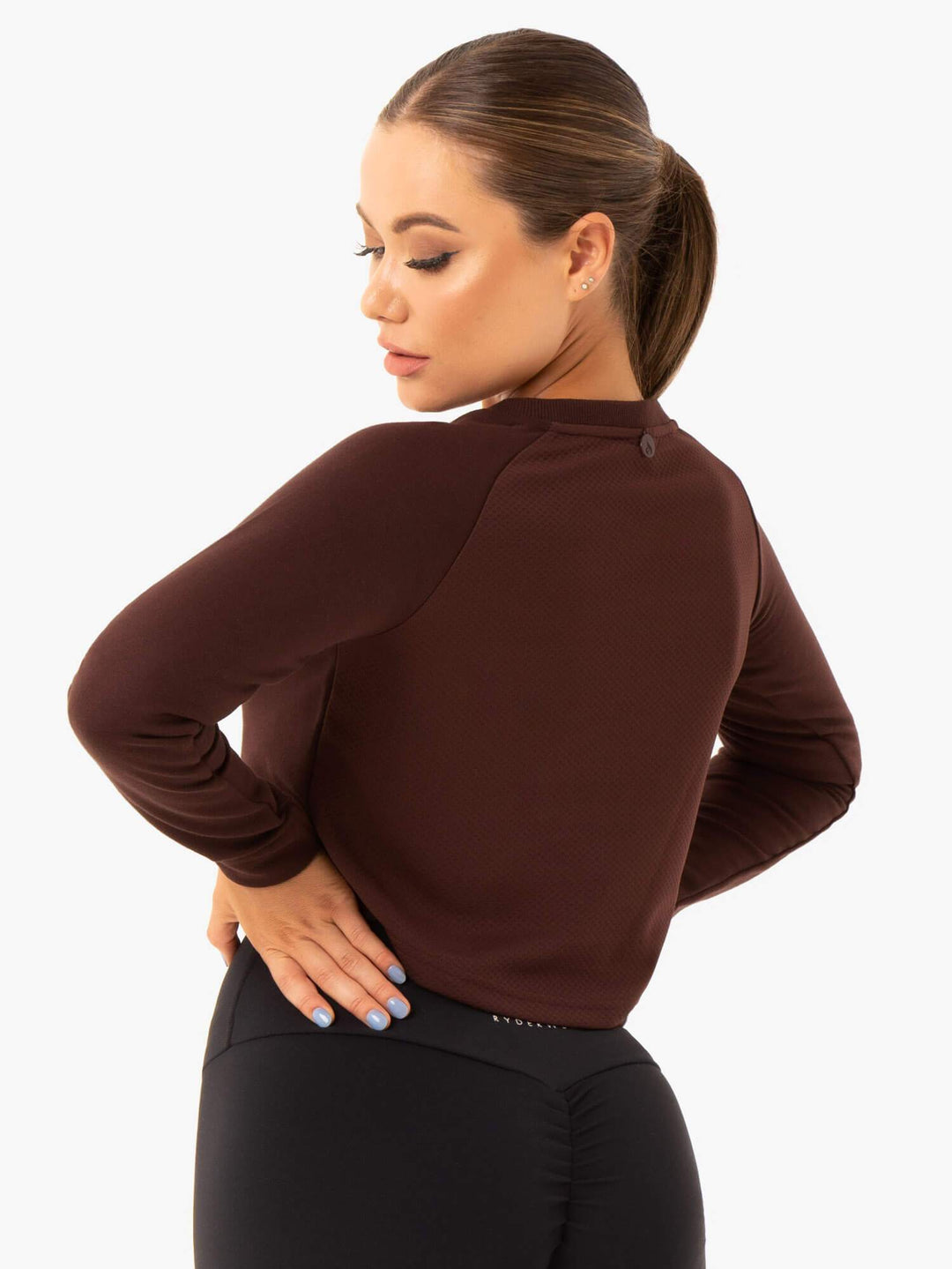 Staples Cropped Sweater - Chocolate Clothing Ryderwear