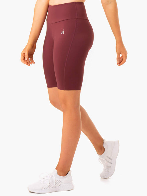 Staples Scrunch Bum Bike Shorts Burgundy