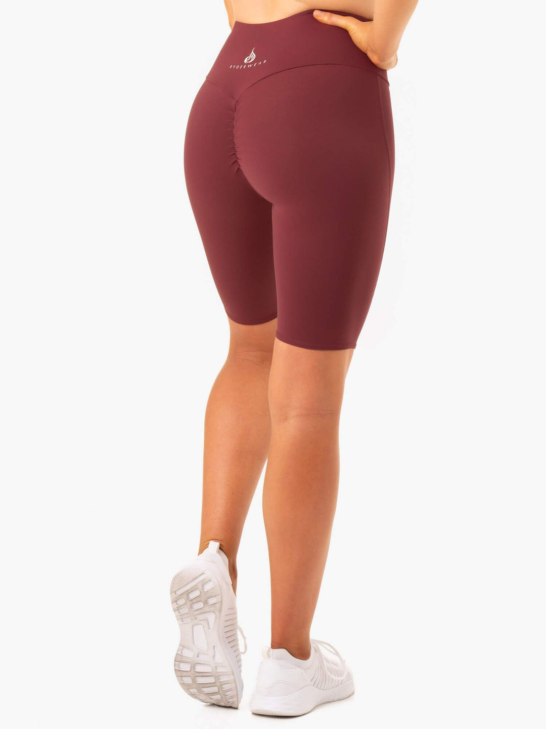 Staples Scrunch Bum Bike Shorts - Burgundy Clothing Ryderwear