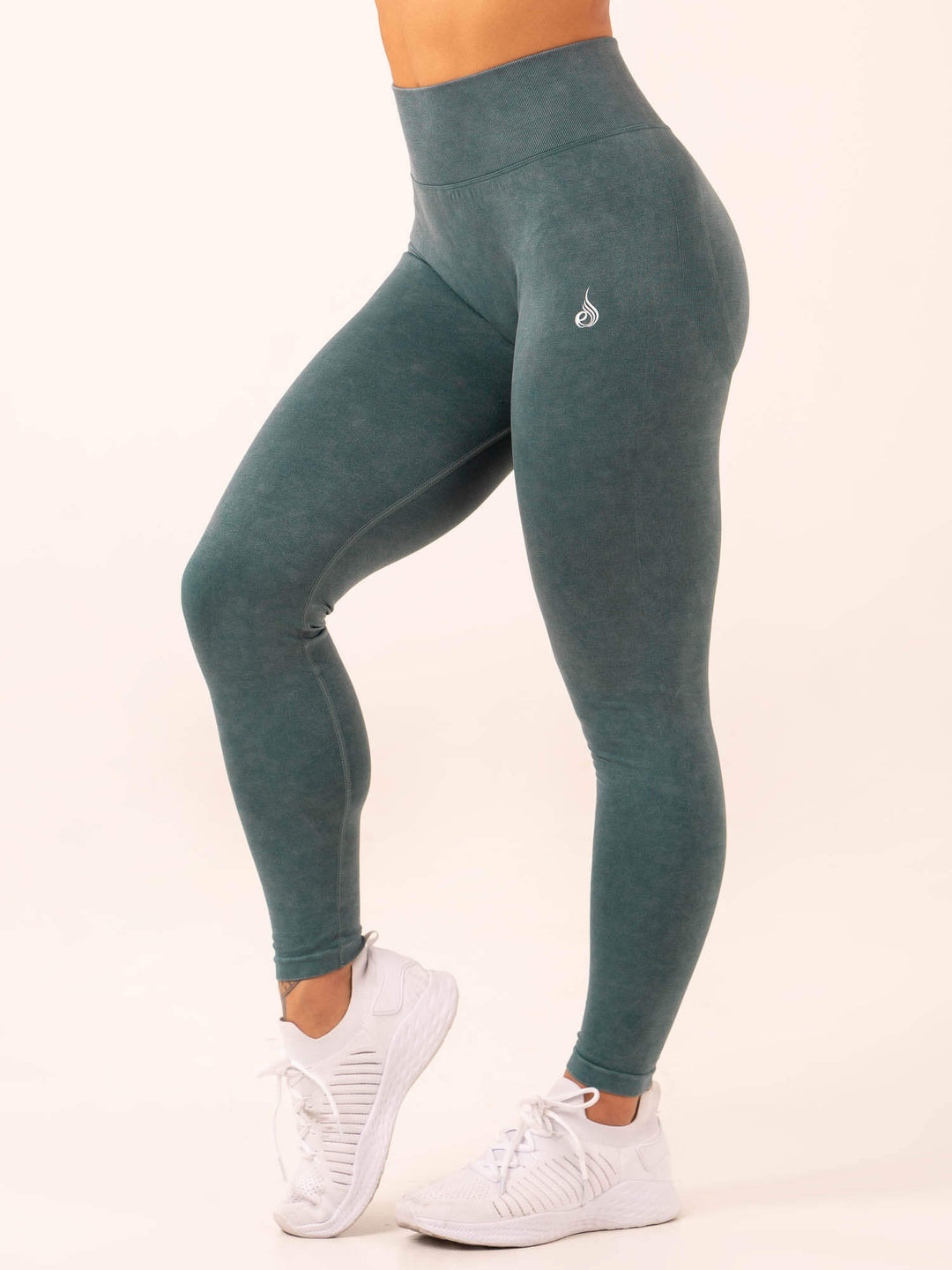 Stonewash Scrunch Seamless Leggings - Petrol Stonewash Clothing Ryderwear