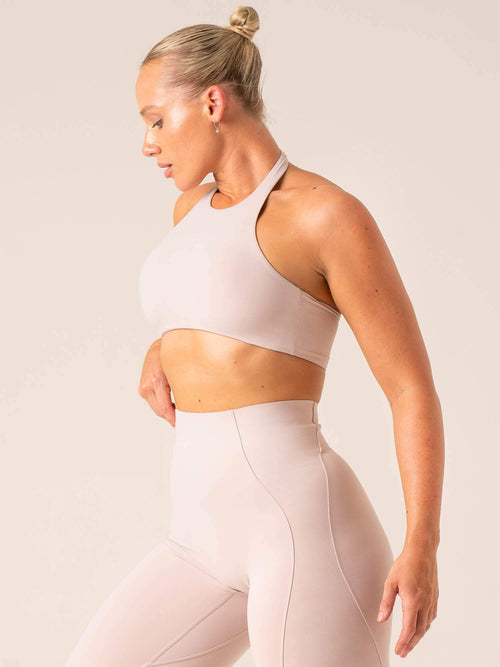 Stride Halter Sports Bra Chalk