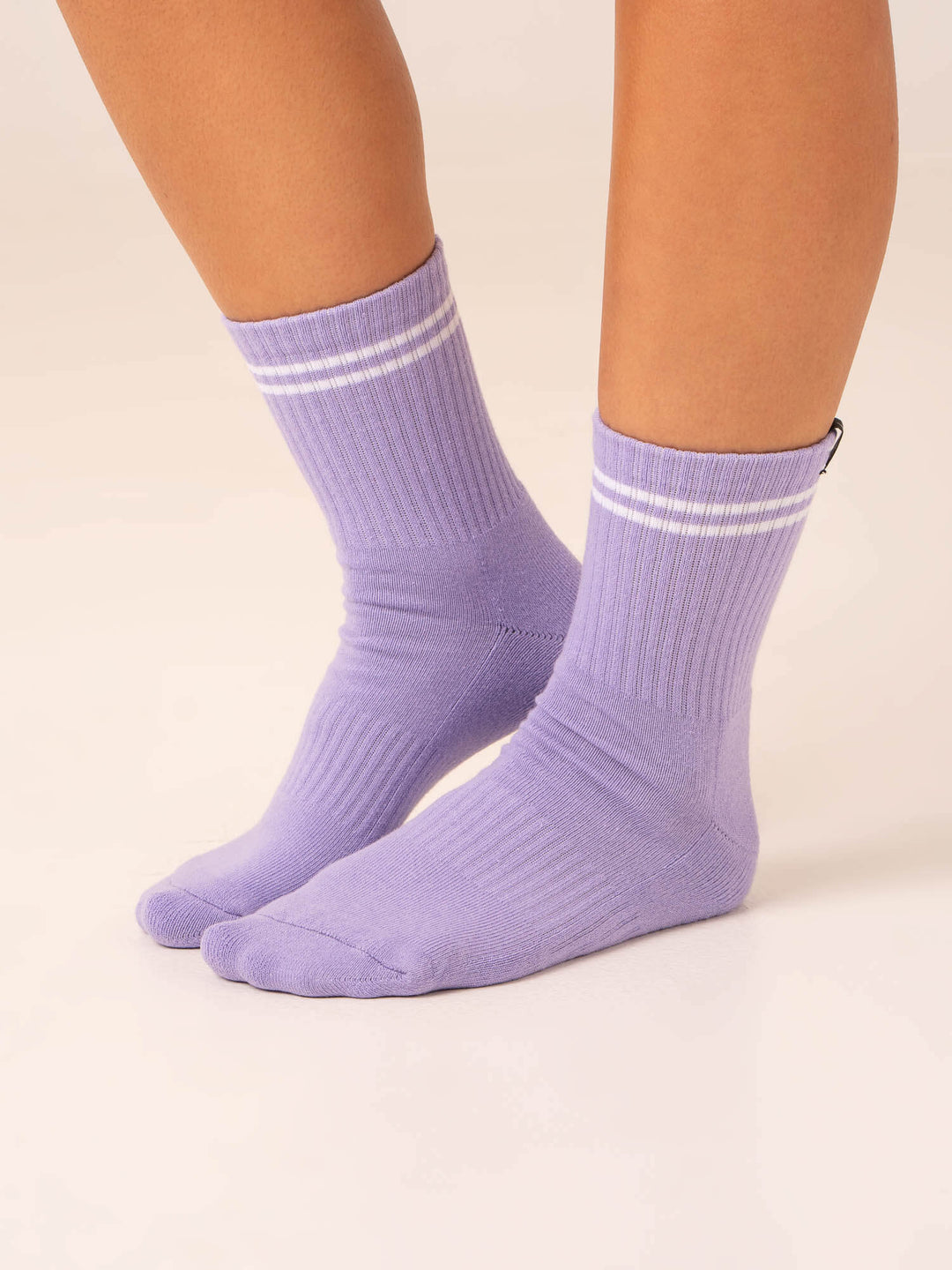Stripe Crew Socks - Hot Pink/Lavender Accessories Ryderwear