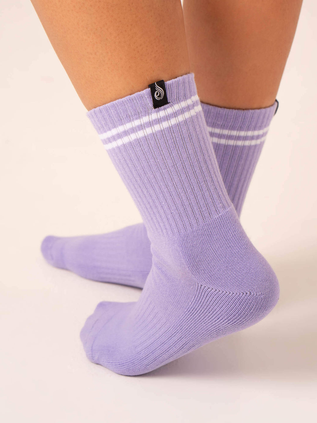 Stripe Crew Socks - Hot Pink/Lavender Accessories Ryderwear