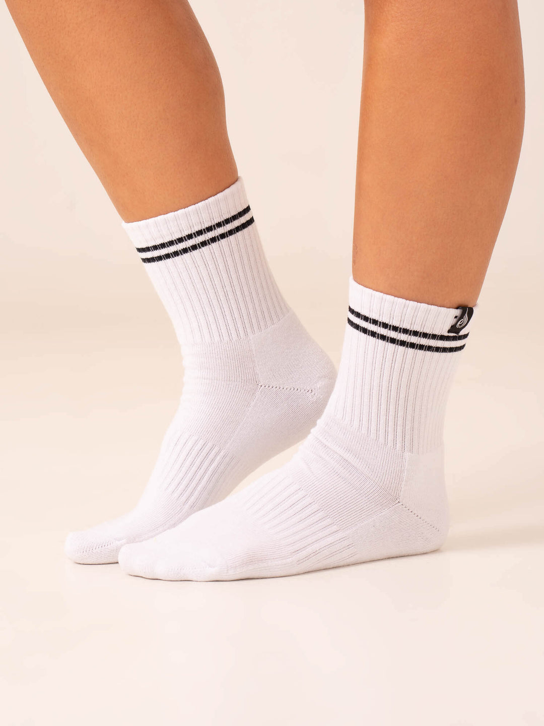 Stripe Crew Socks - White/Green Accessories Ryderwear