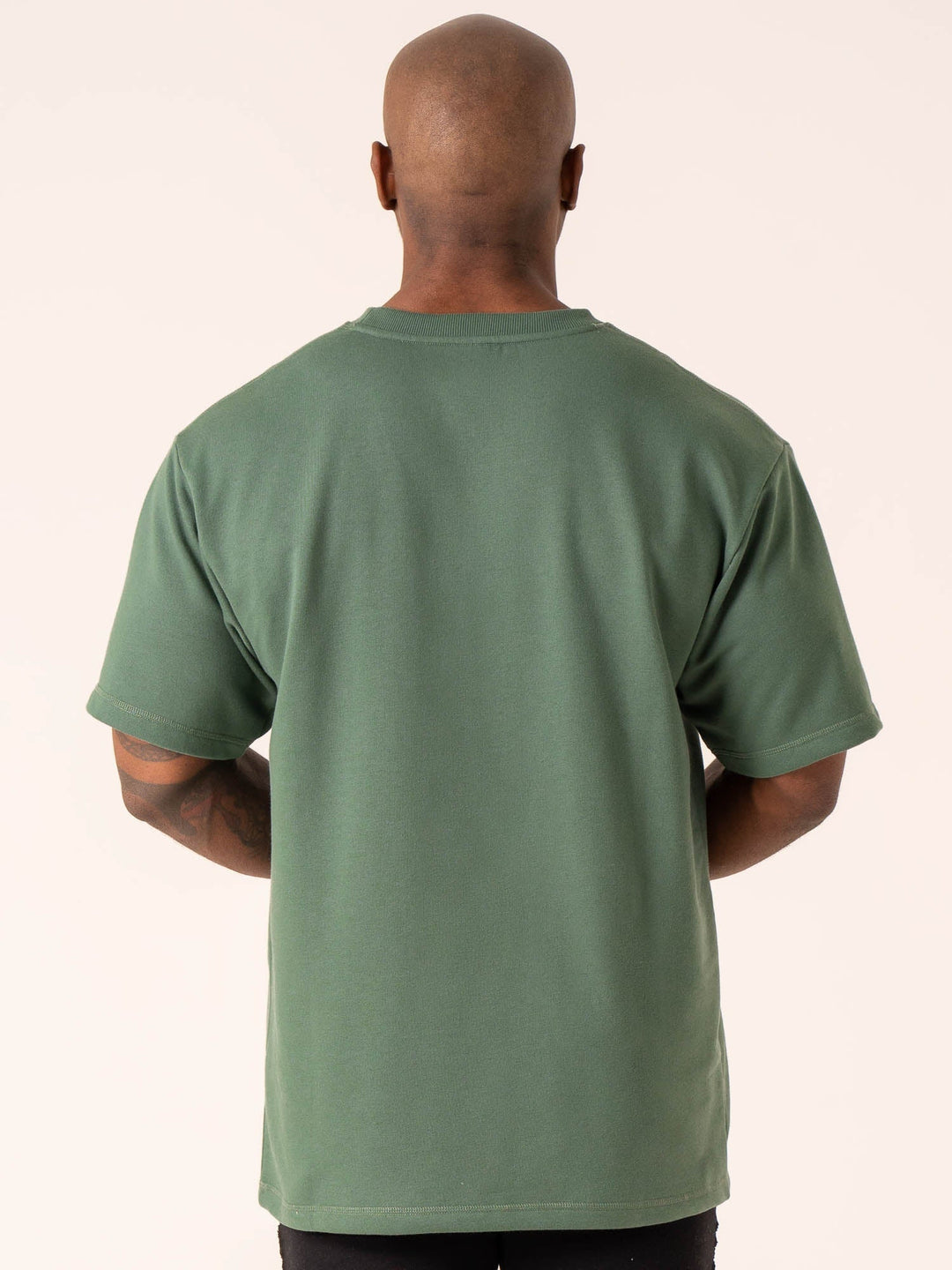 Throwback Oversized Fleece T-Shirt - Fern Green Clothing Ryderwear