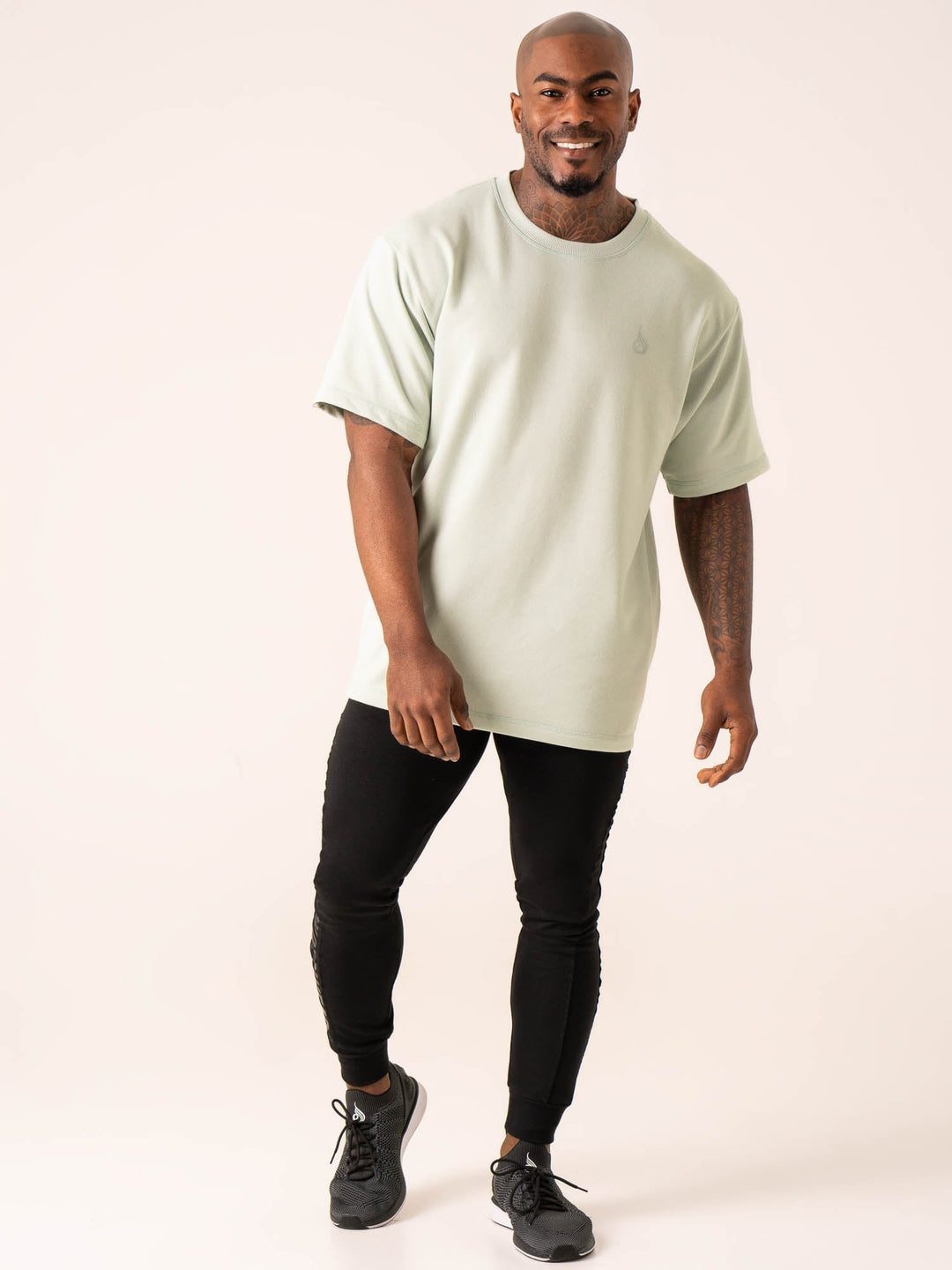 Throwback Oversized Fleece T-Shirt - Seafoam Clothing Ryderwear