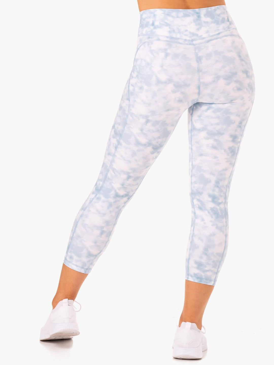 Accent 7/8 Leggings - Steel Blue Tie Dye Clothing Ryderwear