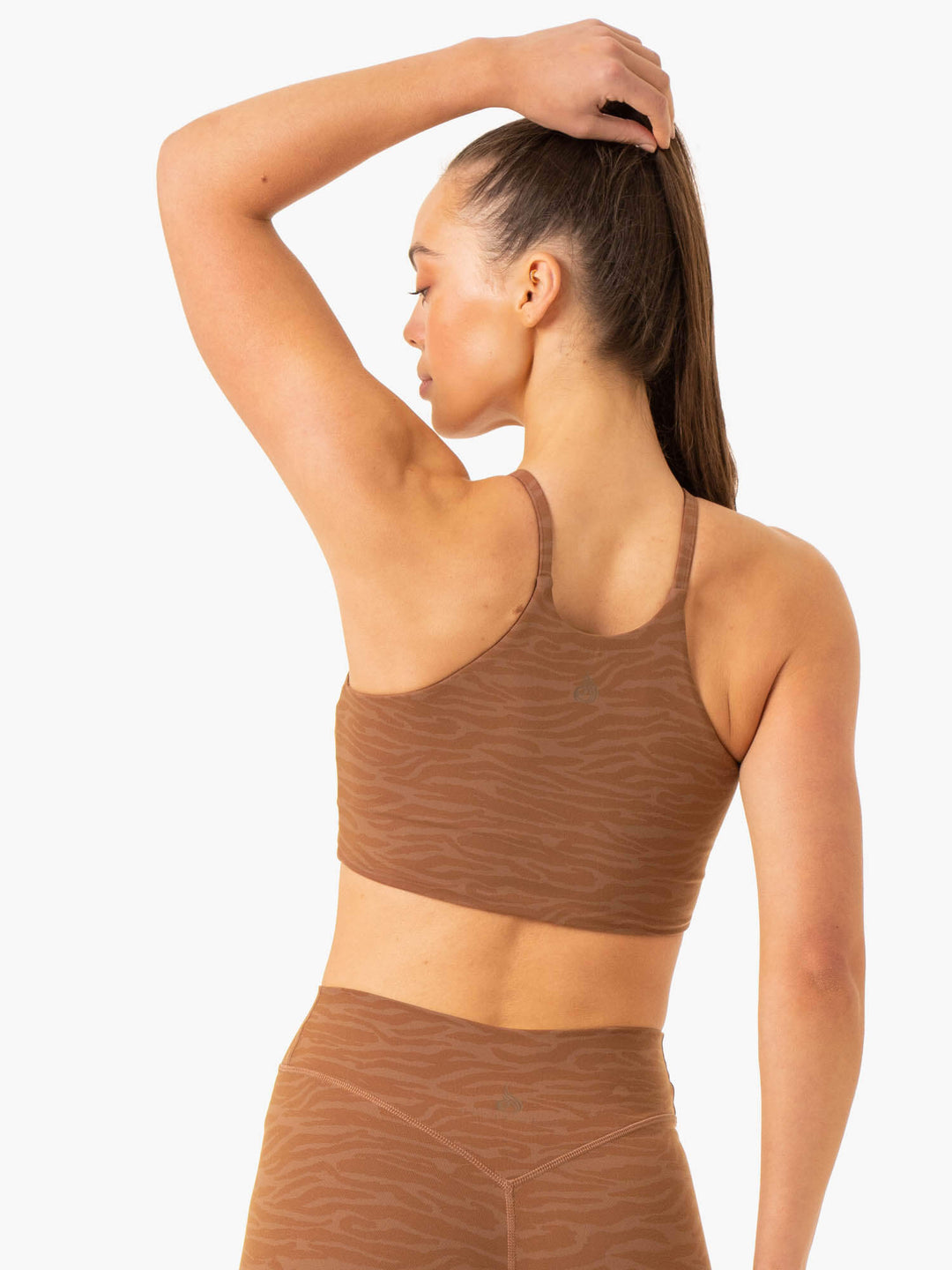 Transform Reversible Sports Crop - Chocolate Zebra Clothing Ryderwear