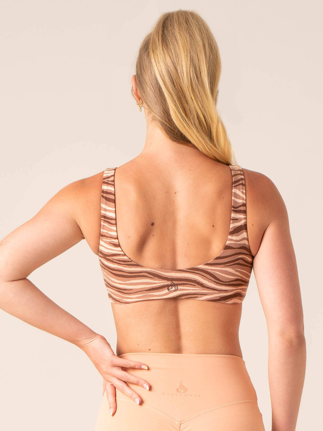 Unstoppable Lounge Bra - Mocha Zebra Clothing Ryderwear