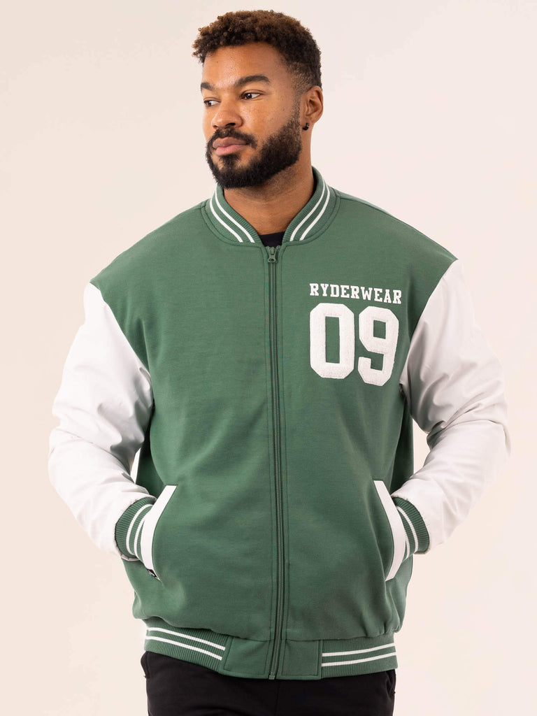 Green and gold varsity on sale jacket