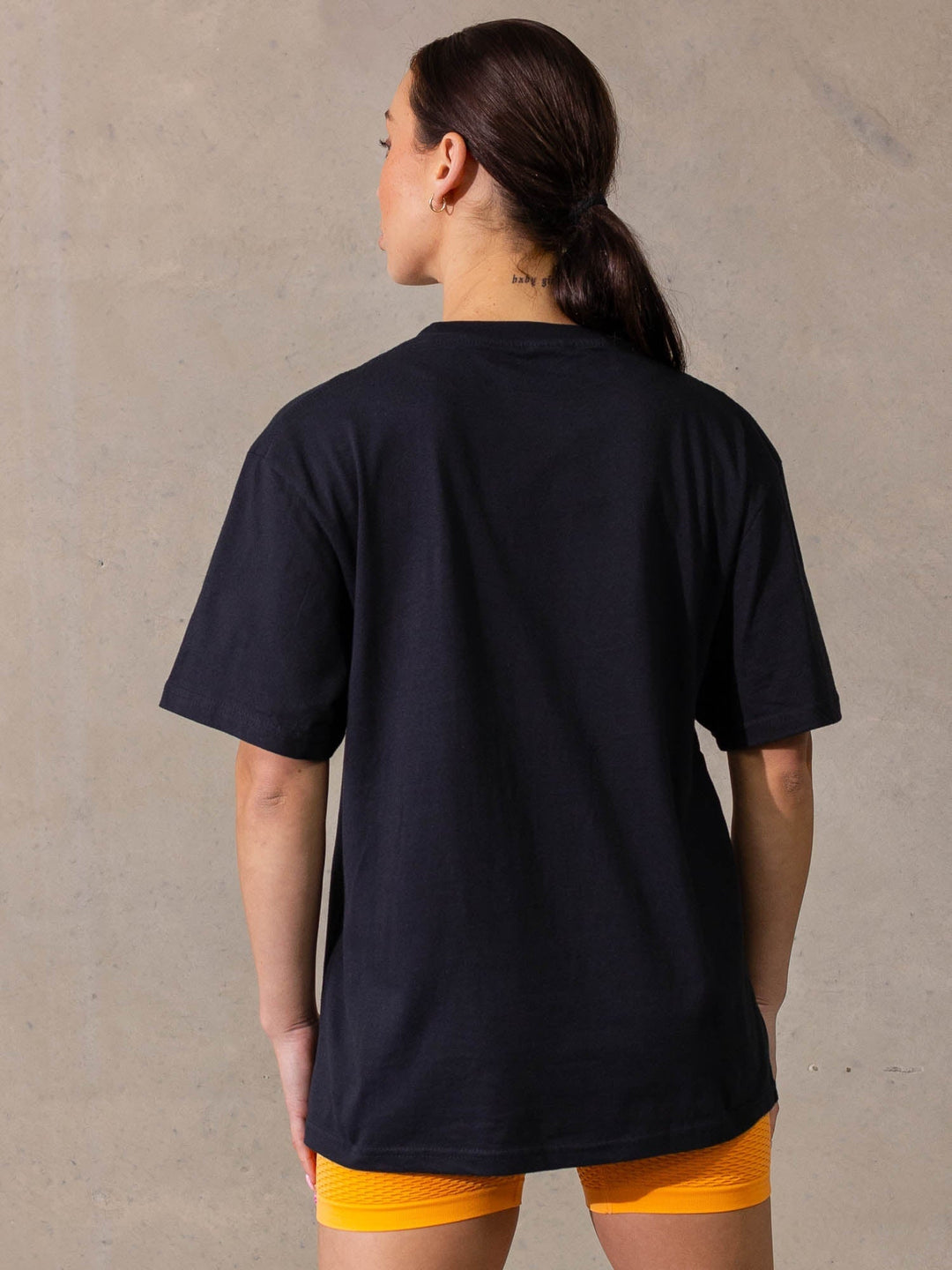 Varsity Oversized T-Shirt - Black Clothing Ryderwear