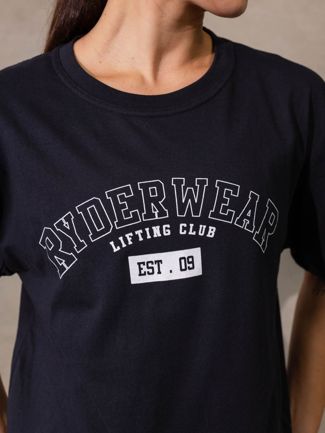 Varsity Oversized T-Shirt - Black Clothing Ryderwear