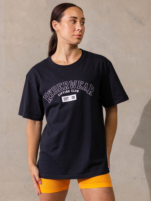 Varsity Oversized T-Shirt Black