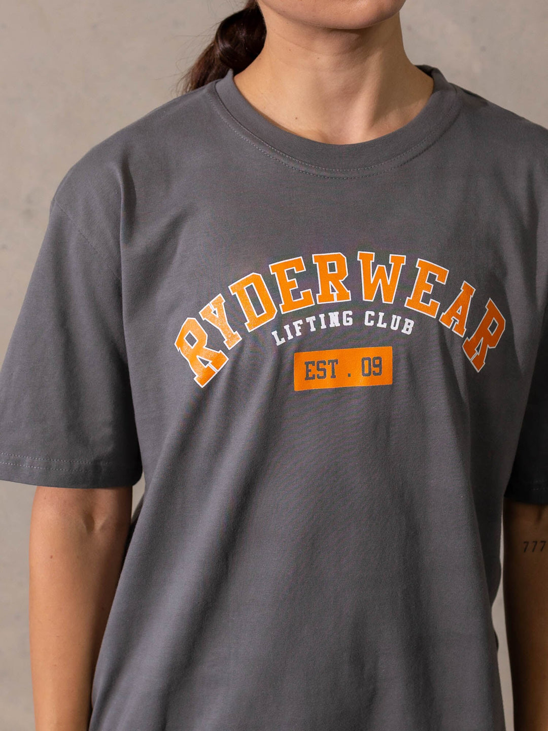 Varsity Oversized T-Shirt - Charcoal Clothing Ryderwear