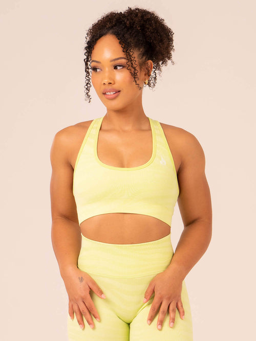 Zebra Seamless Sports Bra Lime Zebra