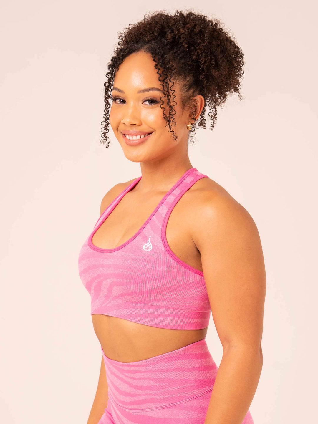 Zebra Seamless Sports Bra - Pink Zebra Clothing Ryderwear
