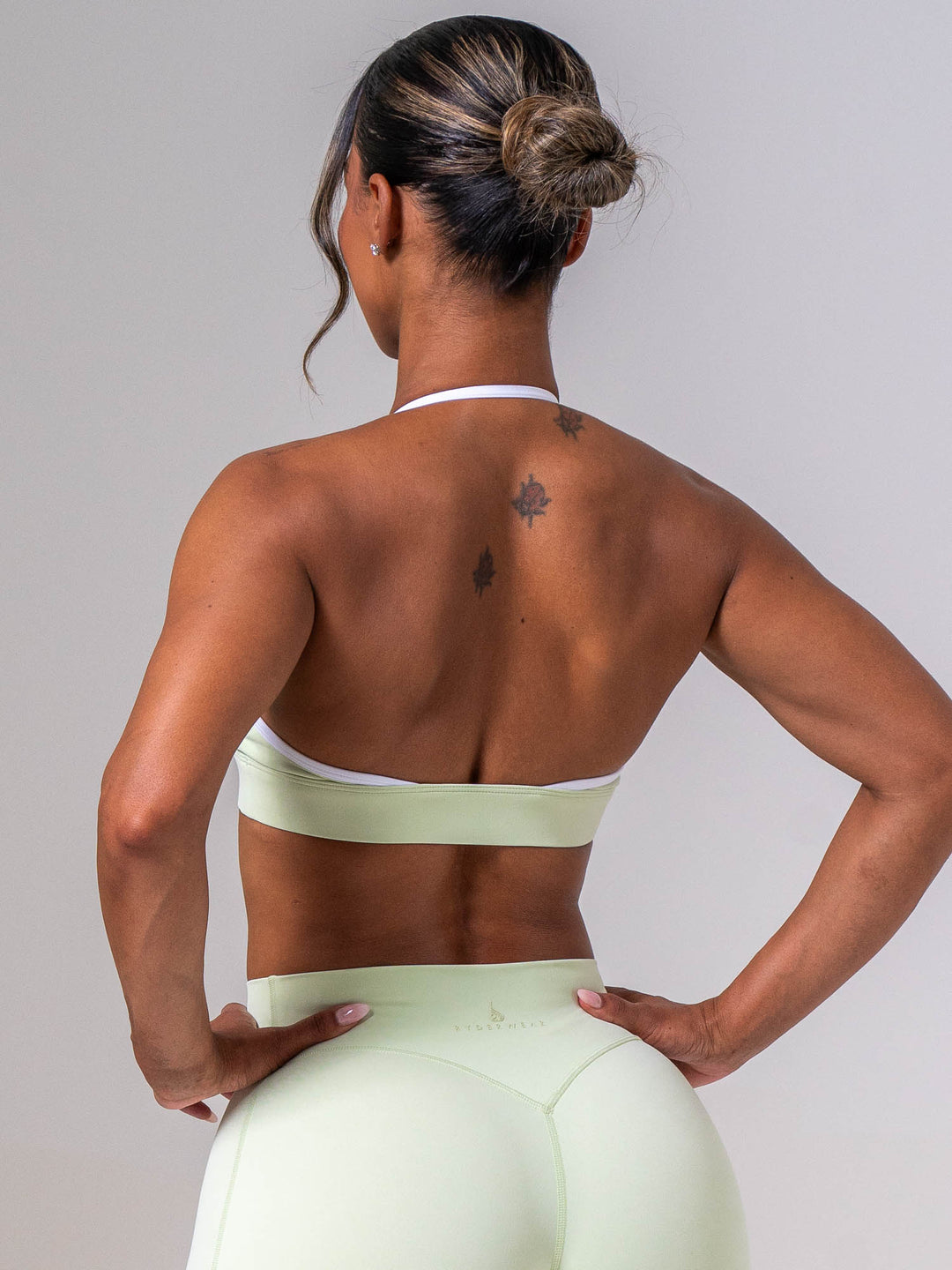 NKD Contrast Halter Bra - Matcha