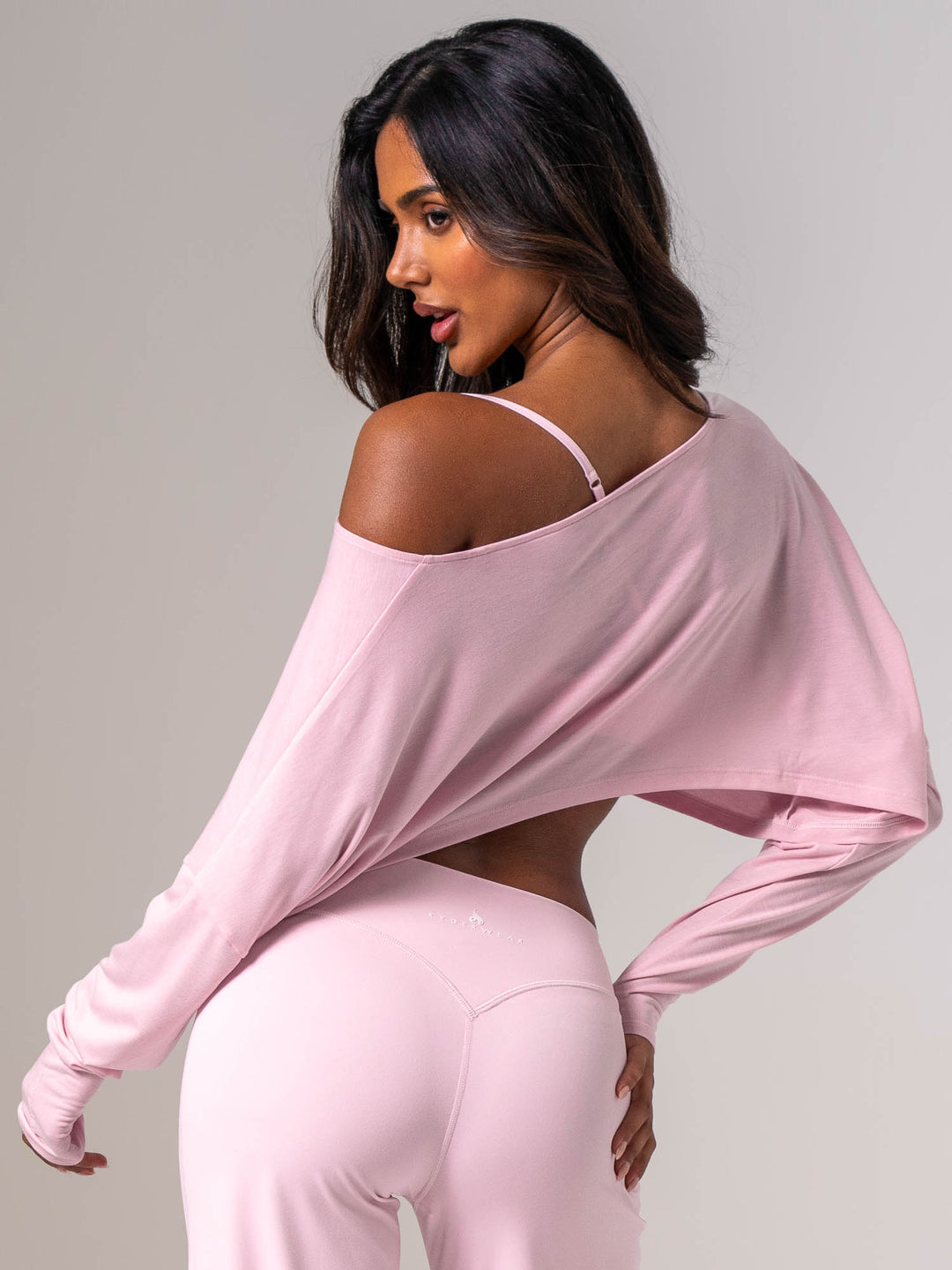 Slouchy Off Shoulder Top - Fairy Floss